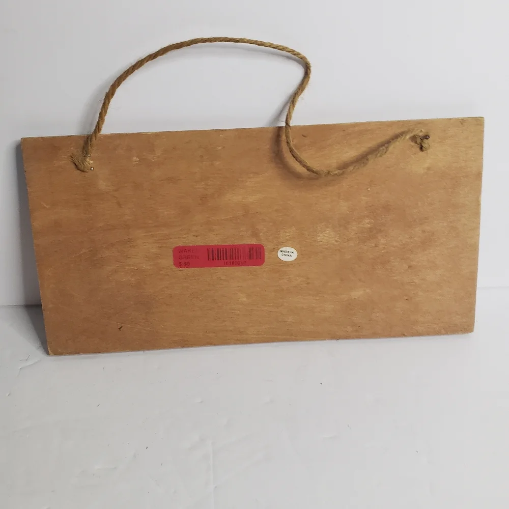 Decorative sign for a bathroom. 221